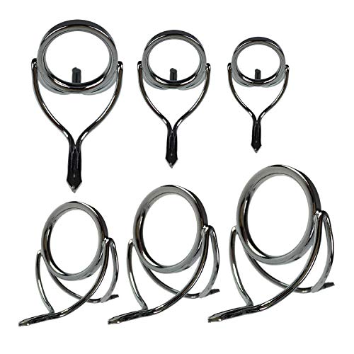 QualyQualy Fishing Rod Repair Kit - Tip Guide Replacement - Stainless Steel Ceramic Ring - 6pcs/7pcs/30pcs - color: D - Rod Guides 6pcs