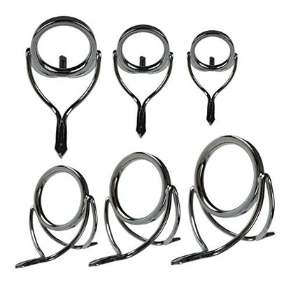 QualyQualy Fishing Rod Repair Kit - Tip Guide Replacement - Stainless Steel Ceramic Ring - 6pcs/7pcs/30pcs - color: D - Rod Guides 6pcs