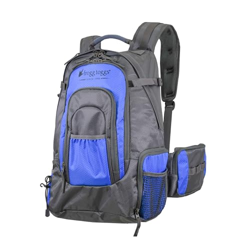FROGG TOGGS Fishing Sling Pack, Easy Hands-free Fishing Tackle Storage Bag With Water Bottle Pocket - color: Blue