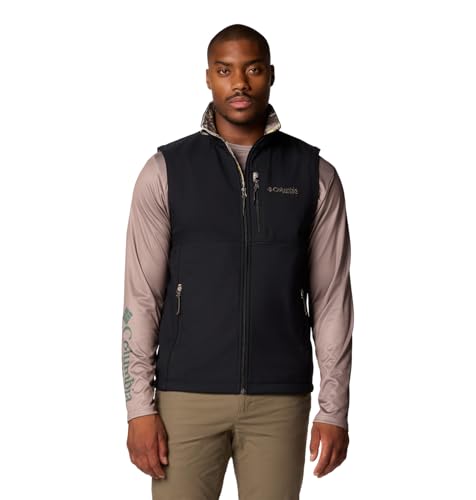 Columbia mens Phg Ascender II Softshell Vest - color: Black/Timberwoods Camo, size: X-Small