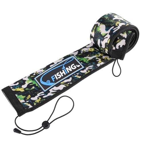 Lightproof Neoprene Fishing Rod Sleeve - Fishing Rod Cover for Storage & Transportation - Puncture Resistant Rod Sock for Casting, Trolling, Spinning Rods - color: Cyan Camo, size: 58"