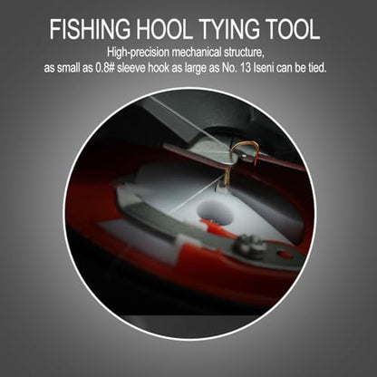 BESPORTBLE Electric Fishing Hook Tier Fishing Knot Tying Tool for Fast Hook Tying Compatible with Most Hooks Portable Tackle with Storage Case 3.34 X 2.75 X 0.59 in
