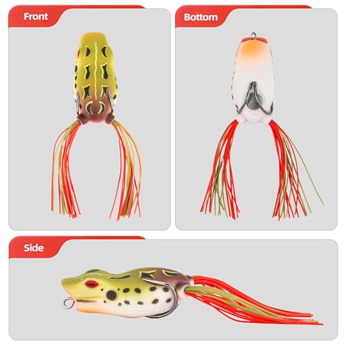 Soft Frog Lures, Topwater Swimbaits for Bass Fishing, Realistic PVC Design, Weedless Hooks, Perfect for Freshwater & Saltwater, Effective Fishing Lures for Pike & Snakehead - style: 10pcs-style E