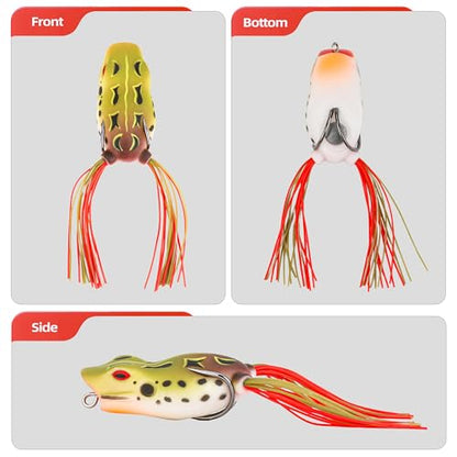 Soft Frog Lures, Topwater Swimbaits for Bass Fishing, Realistic PVC Design, Weedless Hooks, Perfect for Freshwater & Saltwater, Effective Fishing Lures for Pike & Snakehead - style: 10pcs-style E