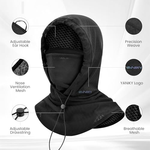 YANIKY Summer Cooling Balaclava with Breathable Holes, Sun UV Protection Face Mask for Running, Cycling, Fishing, Men & Women - color: Houndstooth Black & Camo Blue