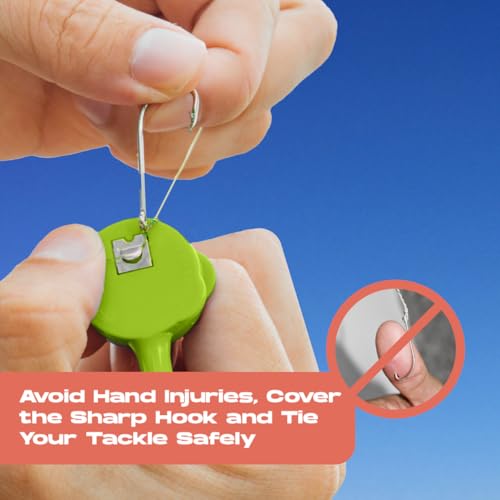 HOOK-EZE Fly Fishing Accessories - Fishing Knot Tying Tool for Tying Fishing Line to Hooks - Fishing Gear and Equipment, Gadget to Tie Knots Quick and Easy - Fishing Gifts for Men - color: Lime Green