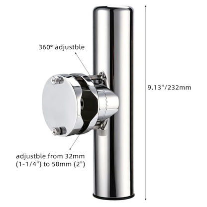 NovelBee 4pcs Boat Fishing Rod Holder Stainless Clamp on Fishing Rod Pole Holder for Rails 1-1/4" to 2"