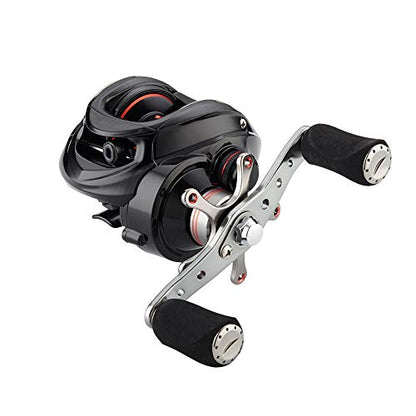 Fishdrops Baitcaster Reel Ultra-Light Baitcasting Fishing Reel, 7.0:1 Gear Ratio, 12.12LB Drag Magnetic Brake, Smooth 11+1BB, Freshwater & Saltwater and Affordable Low Profile Bait Caster Reel - color: Left Handle-Red Color