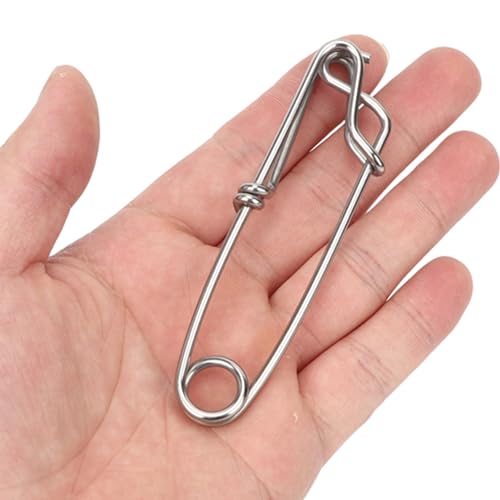 10 PCS Longline Fishing Line Clips Stainless Steel Trotline Clips | Fishing Snap Branch, Reinforced Hook Body, Spring Clasp, One-Touch Push Button, Floats, Sharking, Tuna, Crabbing, Shrimping