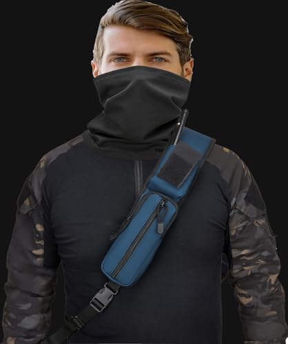 Tactical Sling Backpack Holster Range Shoulder Bag 15L Crossbody Bag Water Bottle Holder Radio Pouch 6 Elastic Slots - color: Navy Blue