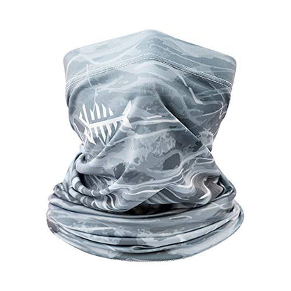 BASSDASH UPF 50+ UV Sun Protection Neck Gaiter Fishing Mask Hunting Kayaking Hiking Cycling Ski Sports - color: Grey Camo