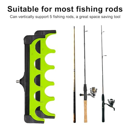 DONGKER Wall Mounted Fishing Rod Rack,1 Pair Horizontal Fishing Pole Holders for Garage Room Cabin Wall Boat Holds Up to 5 Rod