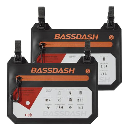 BASSDASH 2-Pack TPU Fishing Tackle Bag Heavy Duty Bait Storage Pouch with Water-Resistant Zipper for Soft Baits, Tools, Accessories - size: Small