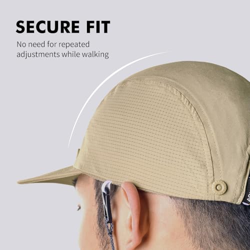 AONIJIE Sun Hat with Removable Neck Flap for Men & Women - Breathable Mesh Fishing Hat, Lightweight Hiking Sun Cap - color: Khaki
