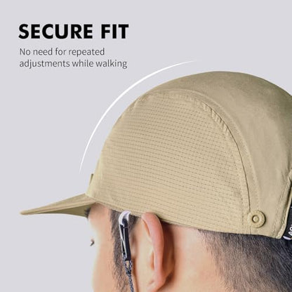 AONIJIE Sun Hat with Removable Neck Flap for Men & Women - Breathable Mesh Fishing Hat, Lightweight Hiking Sun Cap - color: Khaki
