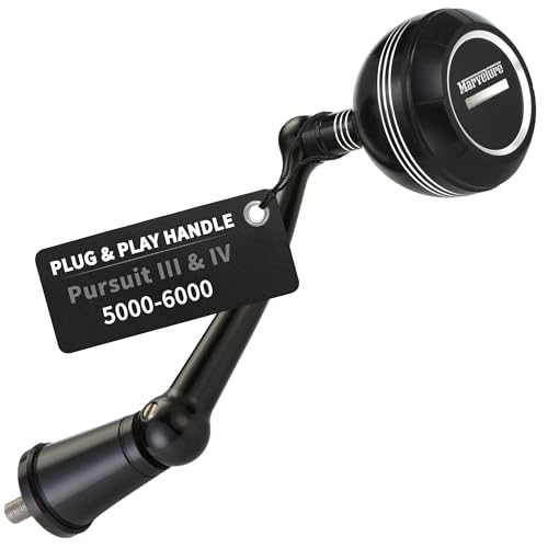 Foldable Power Handle for Penn Pursuit III IV, Battle III IV DX, Conflict I Spinning Fishing Reel Replacement Handle - size: For Pursuit 5000-6000 Thread