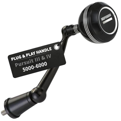 Foldable Power Handle for Penn Pursuit III IV, Battle III IV DX, Conflict I Spinning Fishing Reel Replacement Handle - size: For Pursuit 5000-6000 Thread