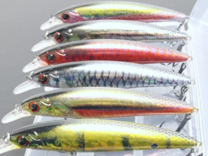 Minnow Crankbait for Bass Fishing Bass Lure Jerkbait Fishing Lures and Tackle Box - color: HM600KB3