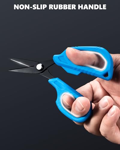 Fishing Tool Kit, Fishing Gear - Fishing Plier with Sheath, Fillet Knife, Fishing Scissors, Fish Lip Gripper, Tool Retractor, Keychain Bottle Opener, Fishing Gifts for Men - color: Blue-3pcs