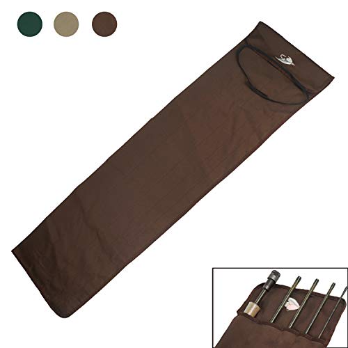 Aventik Fly Fishing Rod Bag Fishing Rod Sleeve Cover Pole Sock Glove Protector Bag Pouch with 5 Compartments - color: Green+khaki+coffee, size: 31inch/79cm