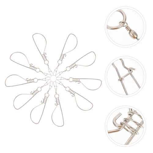BESPORTBLE 20 Pcs Fish Lock Stainless Steel Fish Stringer Fish Baskets for Live Fish Fishing Live Well for Fish Outdoor Tools Stainless Steel Fish Clip High Strength Wire Clamp