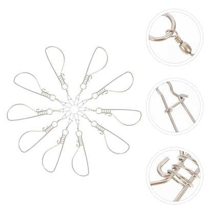 BESPORTBLE 20 Pcs Fish Lock Stainless Steel Fish Stringer Fish Baskets for Live Fish Fishing Live Well for Fish Outdoor Tools Stainless Steel Fish Clip High Strength Wire Clamp