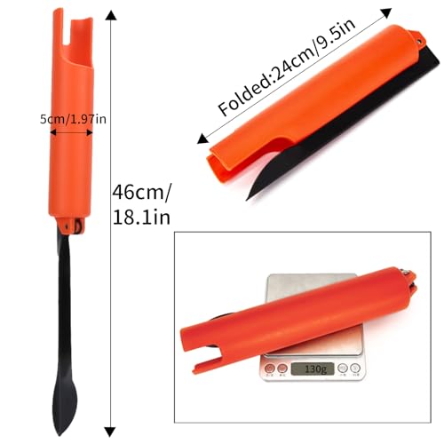 Foldable Fishing Rod Holder (2-Pack) - Orange ABS/Stainless Steel Ground Insert Pole Stand, 3.8cm Universal Diameter for Bank/Beach Fishing, Compact & Durable Accessory