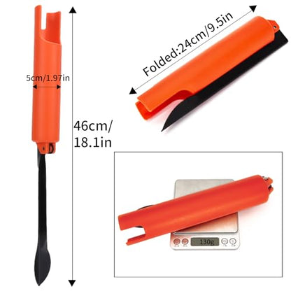 Foldable Fishing Rod Holder (2-Pack) - Orange ABS/Stainless Steel Ground Insert Pole Stand, 3.8cm Universal Diameter for Bank/Beach Fishing, Compact & Durable Accessory