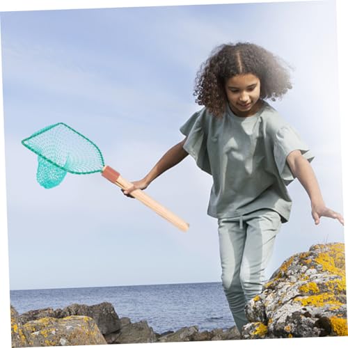 WOONEKY Wood Handle Fishing Net 30cm Large Mesh Catching Netting Sturdy Fish Landing Net for Household and Outdoor Fishing Accessories