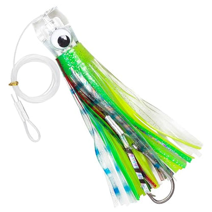Saltwater Fishing Lures 6/9inch Trolling Lures for Marlin Mahi Tuna Dolphin Shark Big Game Deep Sea Fishing Baits Squid Skirts Rigged Hooks Ocean Gear Tackle - color: Green-1pcs, size: 6inch
