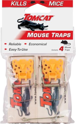 Tomcat Wooden Mouse Traps - Disposable Non-Chemical Mouse Trap for Homes,Garages and Basements,4 Count (Pack of 12) - size: 12-Pack, style: Modern