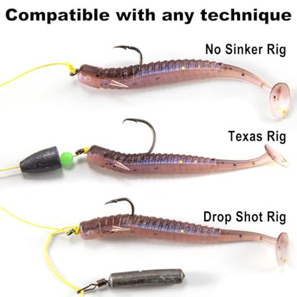 Dr.Fish 10 Pack Paddle Tail Swimbait 3'' Soft Plastic Fishing Lure Bass Fishing Freshwater Minnow Shad Bait Crappie Panfish Blugill - color: Black-silver flash_3''