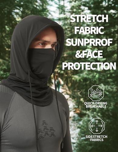 Vimnunts Sunproof Balaclavas Summer Cooling Face Mask Breathable Full Head Mask UV Protection Hood - color: Black