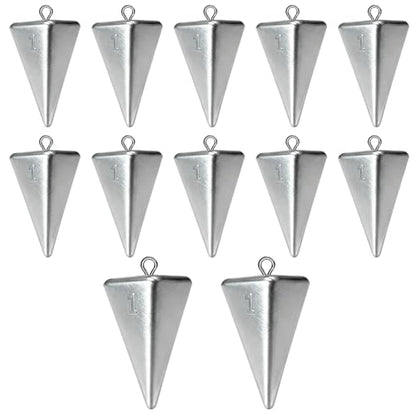 Fishing Weights Pyramid Sinkers Kit Bullet Fishing Weights Sinkers for Ocean Saltwater Surf Fishing Gear Tackle 1oz 2oz 3oz 4oz - color: 1oz-12pcs