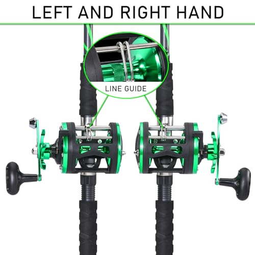 Sougayilang Progressive Glass Fishing Pole Conventional Reel Combo Medium Heavy for Catfish Salmon and Steelhead-7'0"