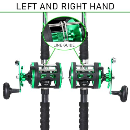 Sougayilang Progressive Glass Fishing Pole Conventional Reel Combo Medium Heavy for Catfish Salmon and Steelhead-7'0"