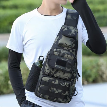 Waterproof Fly Fishing Sling Pack, Waterproof Fishing Tackle Bag Backpack Oxford Cloth Chest Shoulder (Black) - color: Black