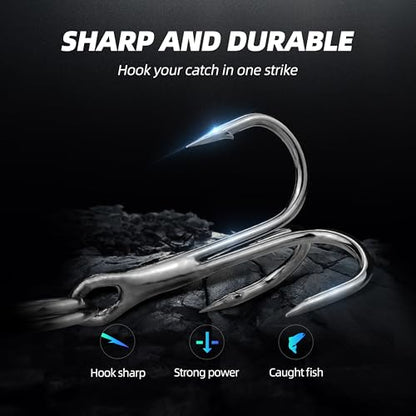 Fishing Rig with Weighted Jig Head and Treble Hook – Screw Lock Bait Keeper for Soft Lures, 3PCS Pack for Saltwater and Freshwater Fishing - size: 1/2oz, style: Double
