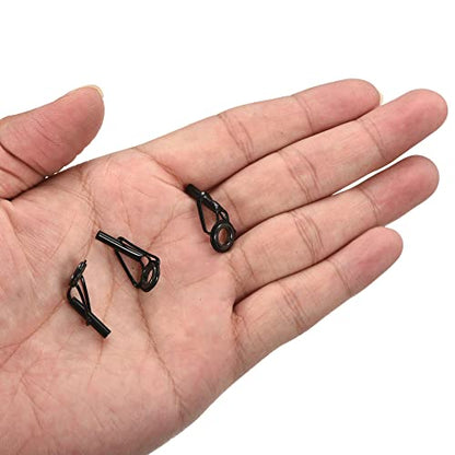 PATIKIL Tube Dia Fishing Rod Tips Repair Kit, Stainless Steel Black Guide Ring for Fishing - size: 2.6mm