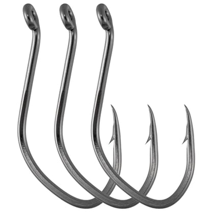 Dr.Fish 50 Pack Big River Bait Hooks Catfish Fishing Hooks Live Bait Offset Freshwater River Fishing Trotline Catfish Tackle - size: #8-50 Pack