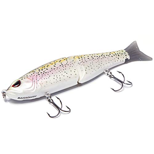 Bassdash SwimShad Glide Baits Jointed Swimbait Bass Pike Salmon Trout Muskie Fishing Lure - color: Rainbow Trout, size: 7in/2.2oz
