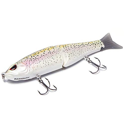 Bassdash SwimShad Glide Baits Jointed Swimbait Bass Pike Salmon Trout Muskie Fishing Lure - color: Rainbow Trout, size: 7in/2.2oz