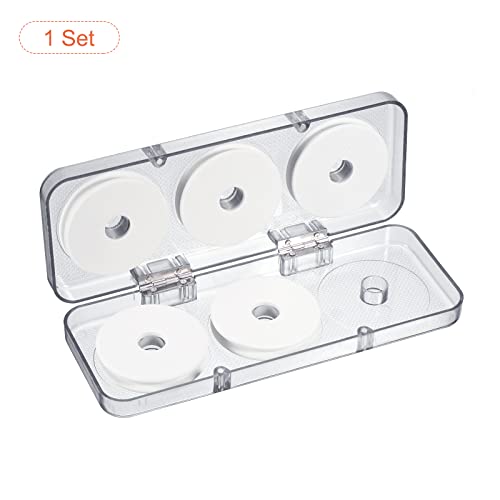 PATIKIL 2.64 Inch Fishing Line Spool, 1 Set/6 Pack EVA Foam Fishing Winding Board Plates Fly Fishing Gear Organizer with Case for Fishing Line Storage, White