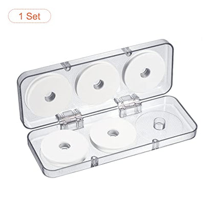 PATIKIL 2.64 Inch Fishing Line Spool, 1 Set/6 Pack EVA Foam Fishing Winding Board Plates Fly Fishing Gear Organizer with Case for Fishing Line Storage, White