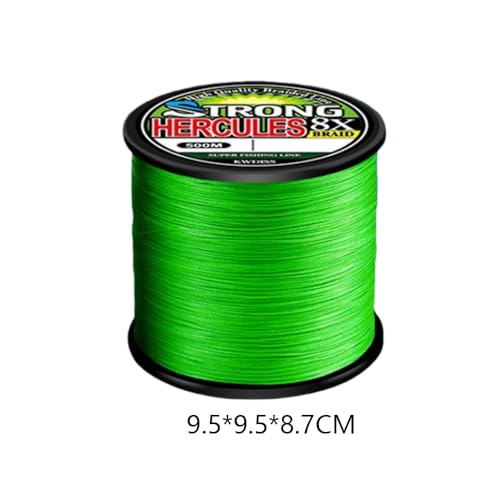 Premium 8-Strand PE Fishing Reel Line – 500m Green Super Strong Tensile Fishing Reel Line - size: 70lb