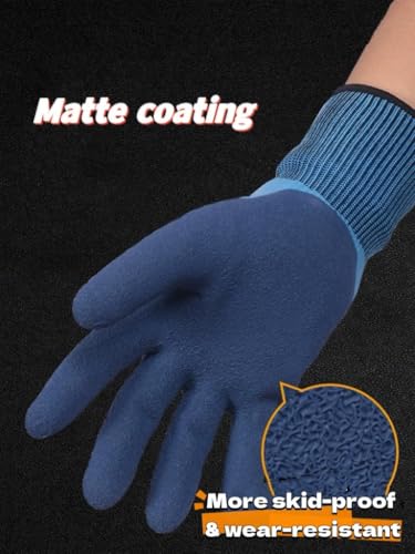 Women Men Waterproof Fishing Gloves,Anti-Slip Catch Fish Gloves,Puncture Proof Fishing Gloves for Handling,Catching,Cleaning - color: Blue