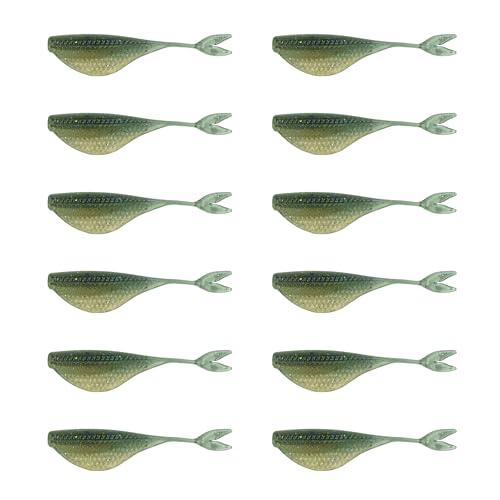 6th Sense – Clobber Minnow 2" – Soft Plastic Minnow – Crappie/Panfish Fishing – FFS Sonar Bait – (12 per Pack) Made in the USA - color: Threadfin Shad