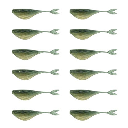 6th Sense – Clobber Minnow 2" – Soft Plastic Minnow – Crappie/Panfish Fishing – FFS Sonar Bait – (12 per Pack) Made in the USA - color: Threadfin Shad