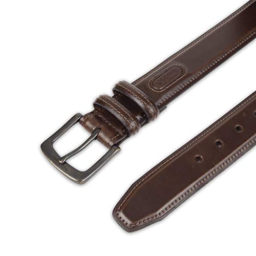Columbia Men's Leather Casual Belt Tan & Brown Classic Style for Everyday Wear - color: Brown Double Loop, size: Small (30-32)