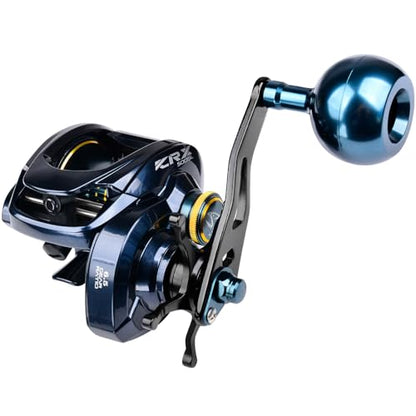 Baitcasting Fishing Reels - 500 Size Casting 6.5:1 Gear Ratio Speed Spool Baitcaster Reels - 6+1 BB Carbon Fiber Drag Magnetic Braking System Low Profile Saltwater Offshore Fishing Baitcasting Reel - style: Left Single Handle